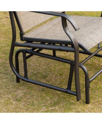 2pc Outdoor Glider Chair Set, Patio Swing Armchair Furniture,