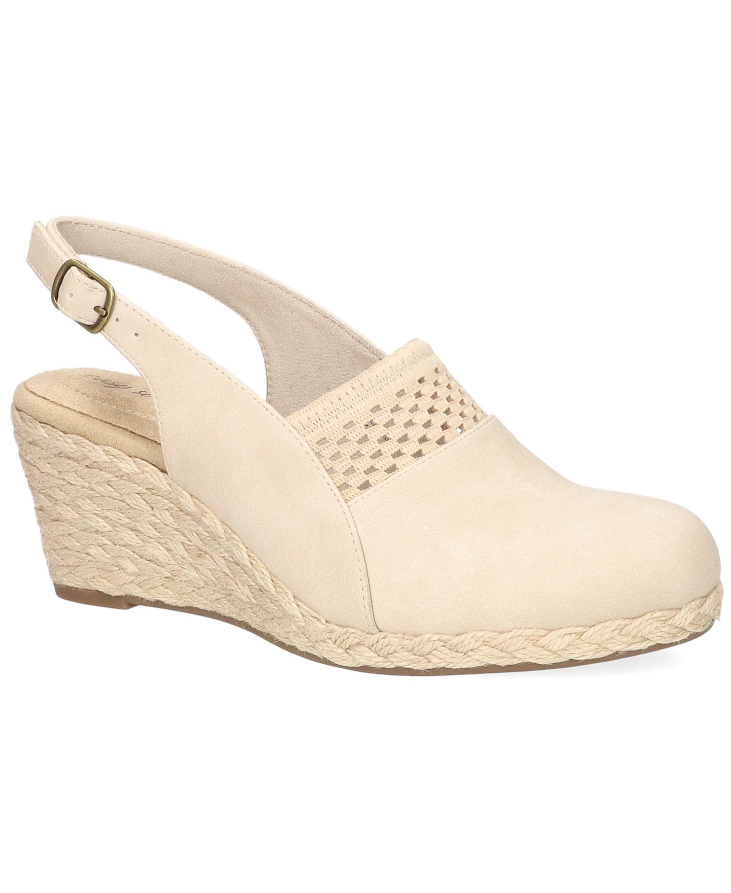 Женские сандалии Easy Street Aloha Espadrille Wedge, цвет: Костяной — фото 1