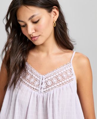 Women's Crochet-Trim Tank Top