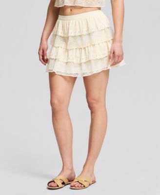 Women's Chiffon Lace Mini Skirt