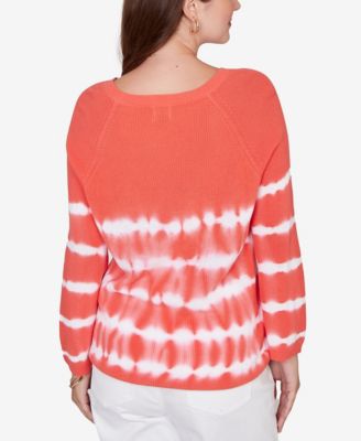 Petite Tie Dye Cotton Raglan Sweater