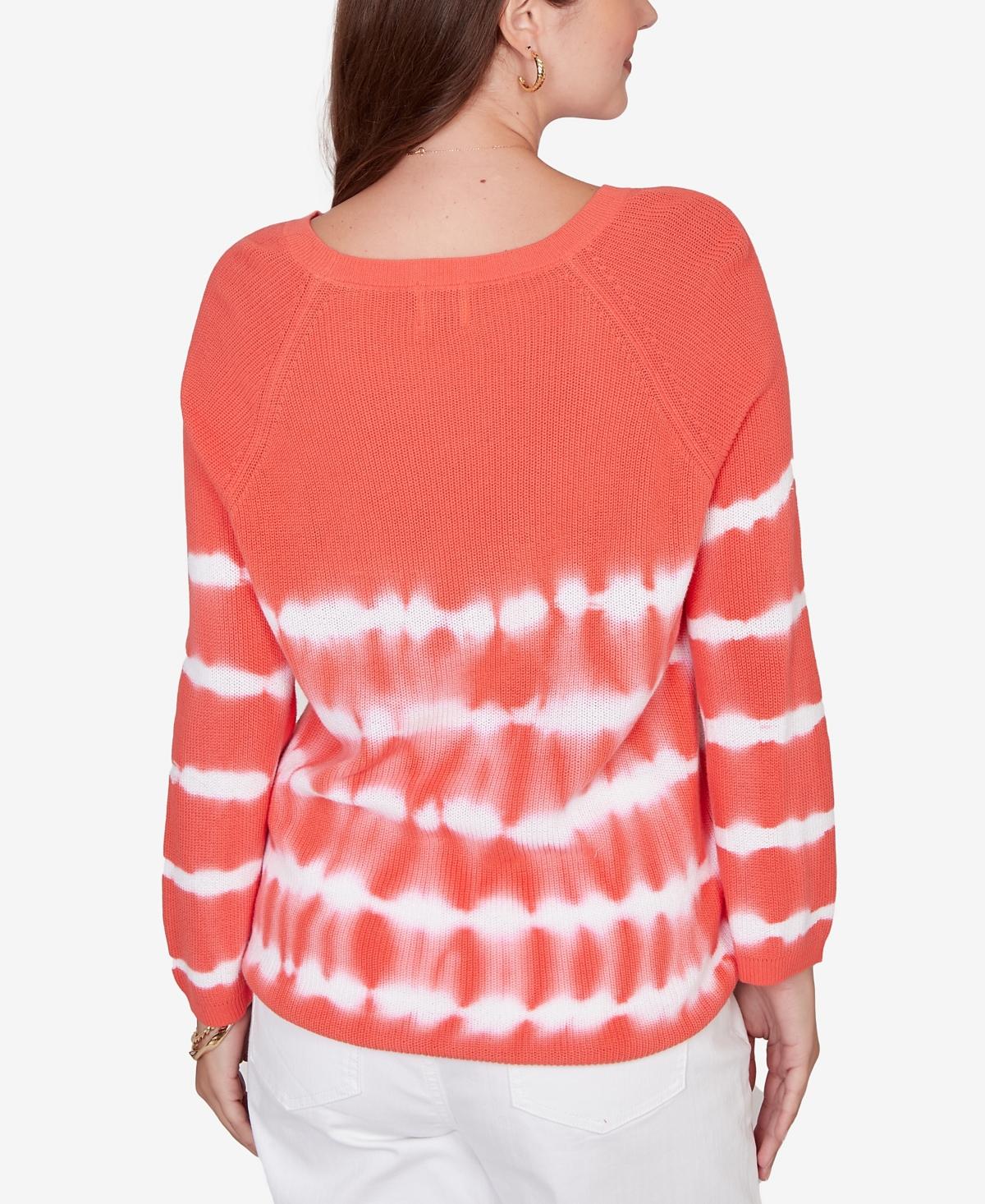 Ruby Rd. Petite Tie Dye Cotton Raglan Sweater