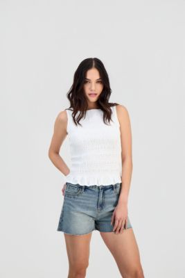 Women's Smocked Peplum Top