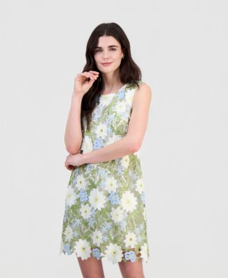 Women's Embroidered Sleeveless Sheath Dress