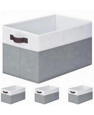 4-Pack Collapsible Fabric Storage Bins with Handles for Home Organization