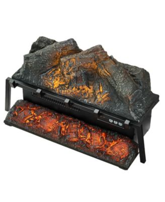 Electric Fireplace Log 23" Insert Heater with Remote Flames Timer