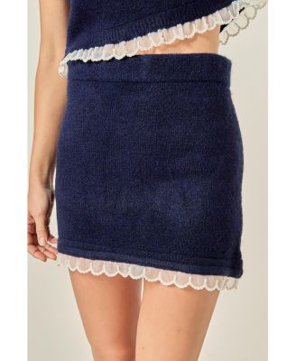 Women's Scallop Detailed Knit Skirt