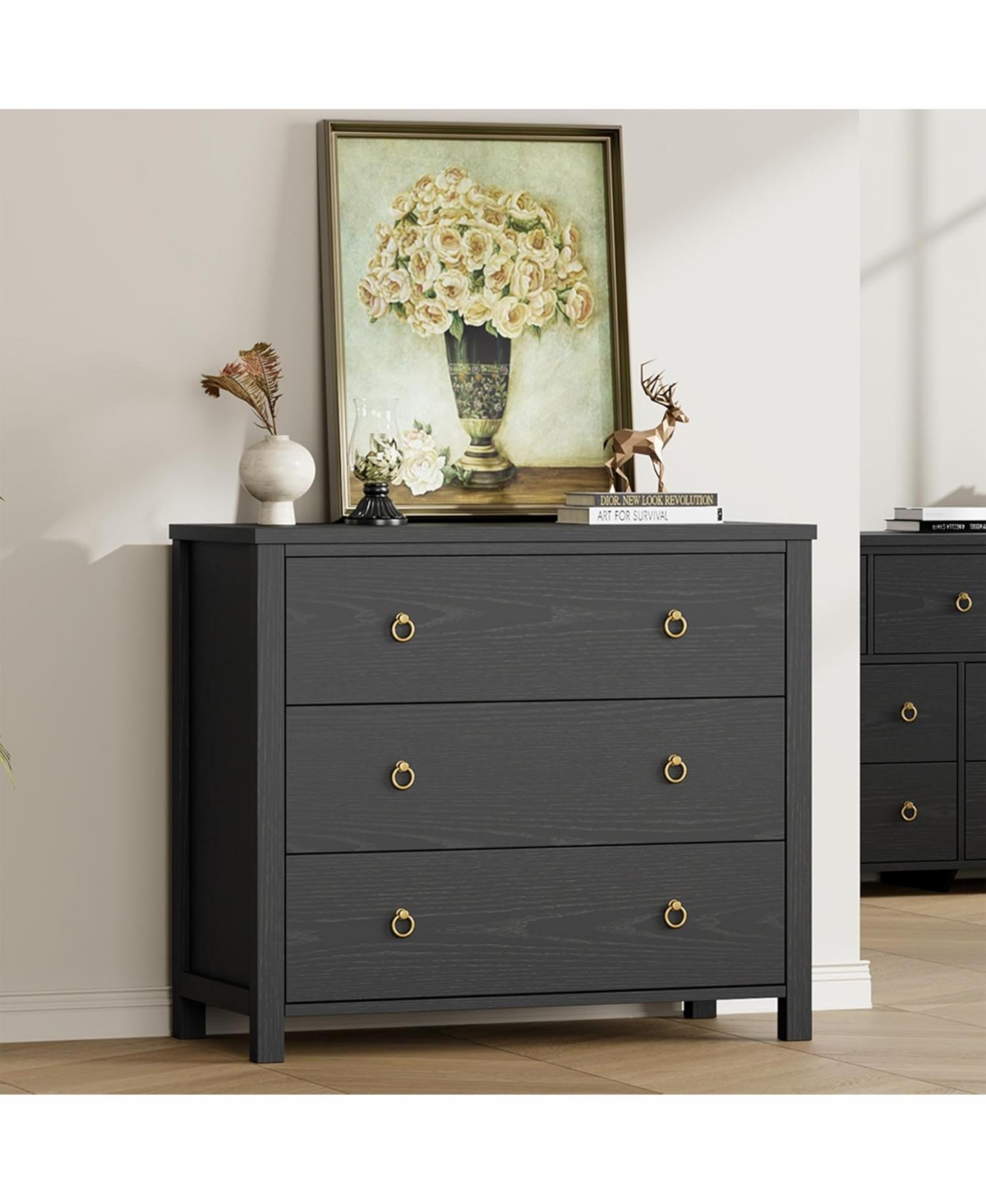 gaomon 3-Drawer Dresser for Bedroom, 29" Tall Chest of Drawers Nightstand for Closet