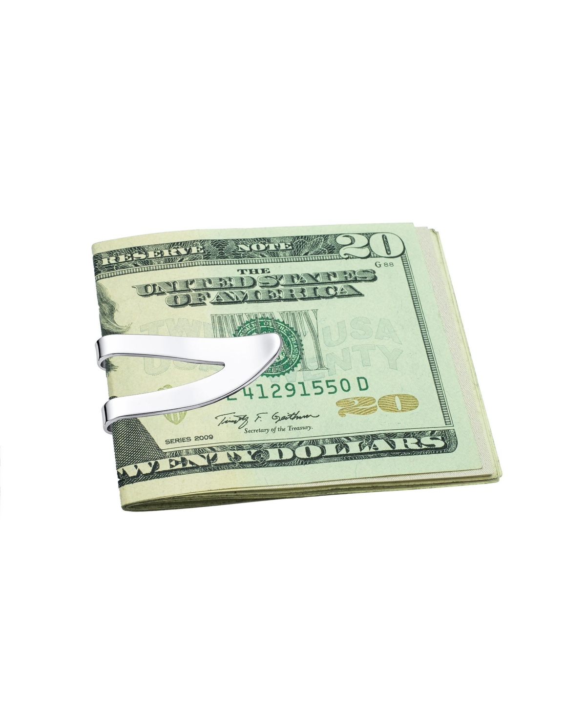 Bling Jewelry Set of 2 Silver Black V-Shaped Money Clip Card Holder Brushed Stainless Steel