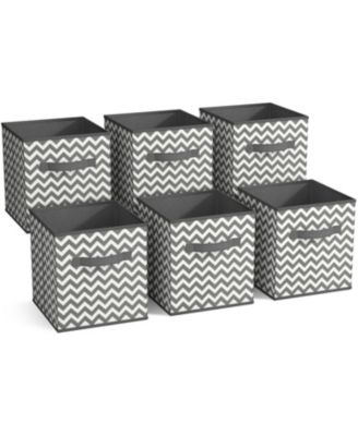 6 Pack 11 Inch Foldable Storage Cubes with Handle- for Organizing Home, Shelves, Nursery, Playroom, Closet and More