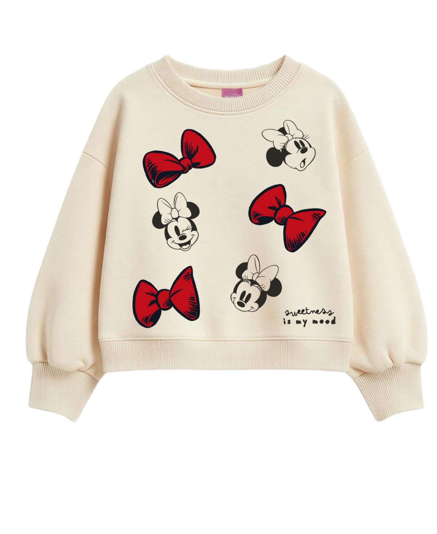 Комплект Disney Long-Sleeve Top and Minnie Fleece Jogger, 2-Piece Set для девочек, цвет: Кремовый — фото 2