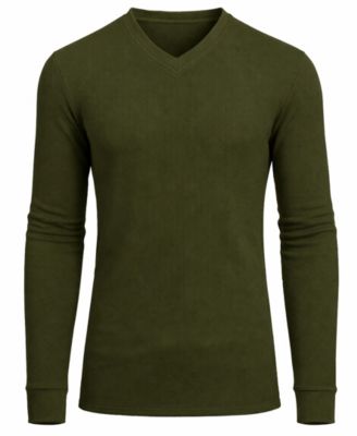 Men's Long-Sleeve Waffle-Knit V-Neck Thermal T-Shirt