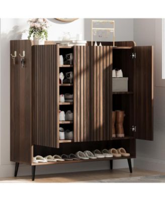 Shoe Cabinet, Large Shoe Cabinet with 3 Doors, Adjustable Shelves, Shoe Organizer with Doors for Hallway, Entryway, Living