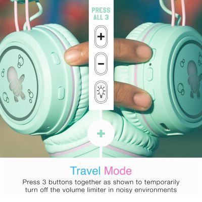KidJamz KJ55BT (2 Pack) Bluetooth Wireless Headphones for Kids w/ LED Lights