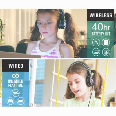 KidJamz KJ55BT (2 Pack) Bluetooth Wireless Headphones for Kids w/ LED Lights