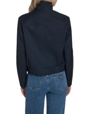 Women's Pinstripe Rain Bomber Jacket