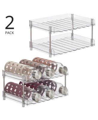 Free-Stand Stackable 2-Tier Water Bottle Holder, 2 Pack, Clear/Polished