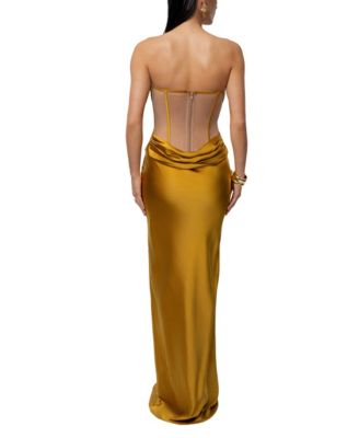 how is ranch dressing made Gold Sequin Corset Maxi Gown | Luxury Formal Evening Gown main image 0