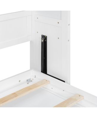 Queen Size Murphy Bed Wall Bed with Shelves, White