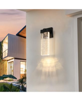 Outdoor Waterproof Transparent LED Crystal Wall Lamp Supports Multiple Types of Light Bulbs -12W Per Lamp (2 pack)