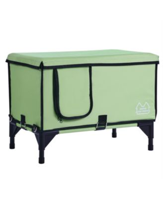 Heated Elevated Cat House with Pad - Warm Winter Shelter