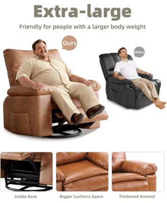 27'' Oversized Massage Recliner Chair for Adults, Lounge Recliner with Vibrating and Heating