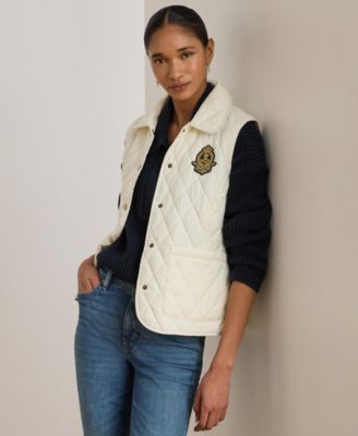 Women's Crest Patch Diamond Quilted Vest