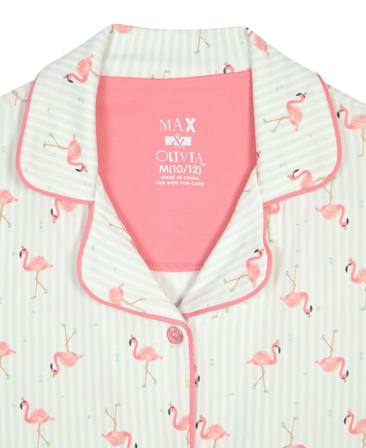 Max & Olivia Girls' 7-16 Flamingo Print Top, Short Pants Scrunchie, 3-Piece Set