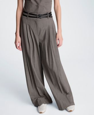 Women's Double Belted High-Rise Trousers