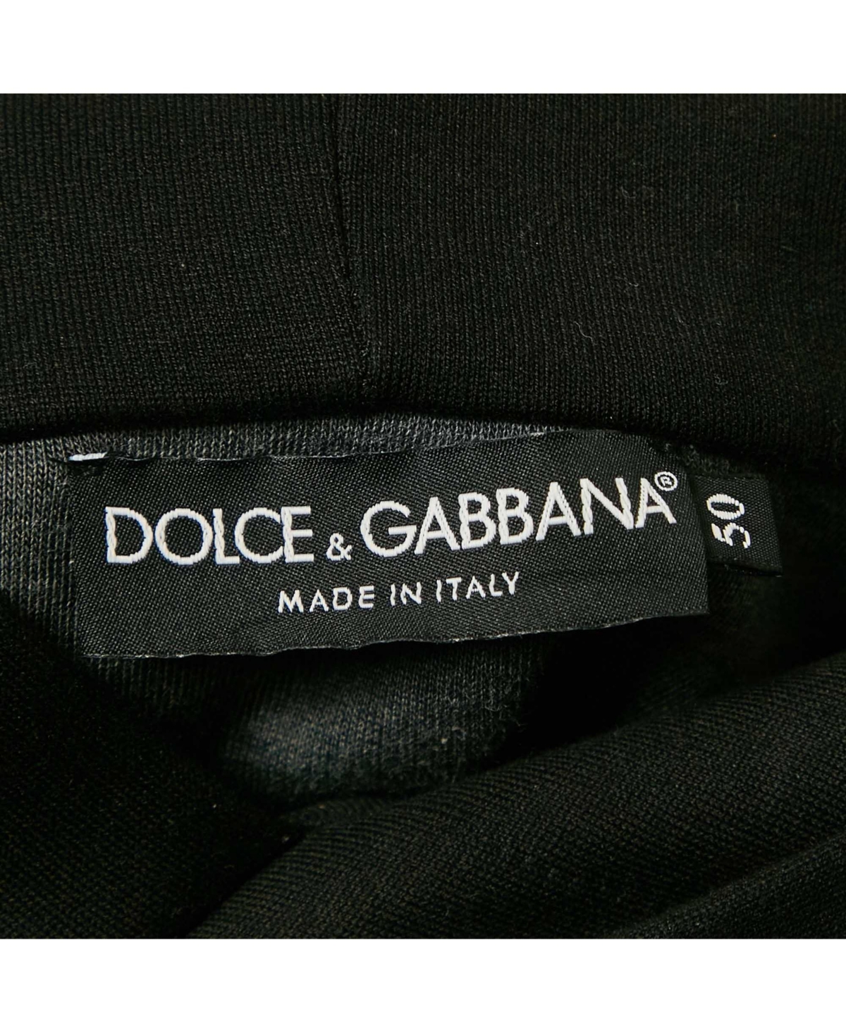 Pre-Owned Dolce & Gabbana Men's Black 3D Logo Cotton Knit Hoodie
