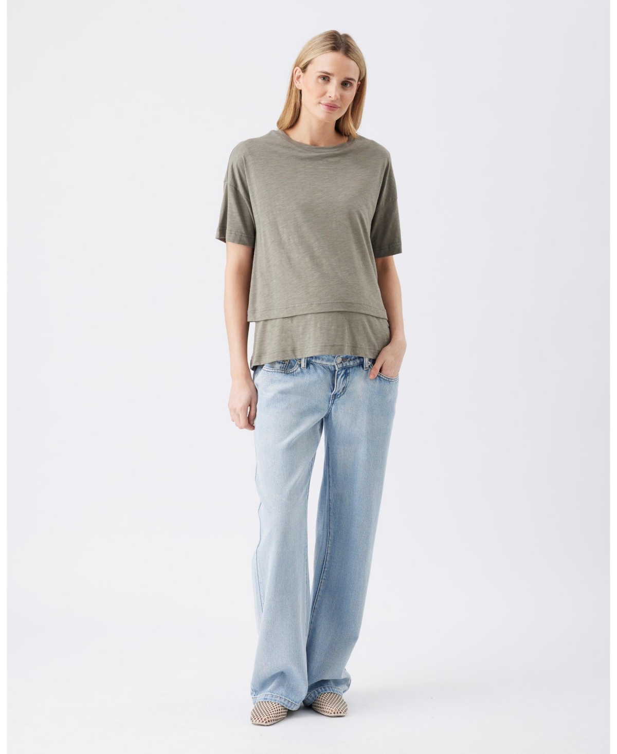 Ripe Maternity Claud Nursing Tee Moss