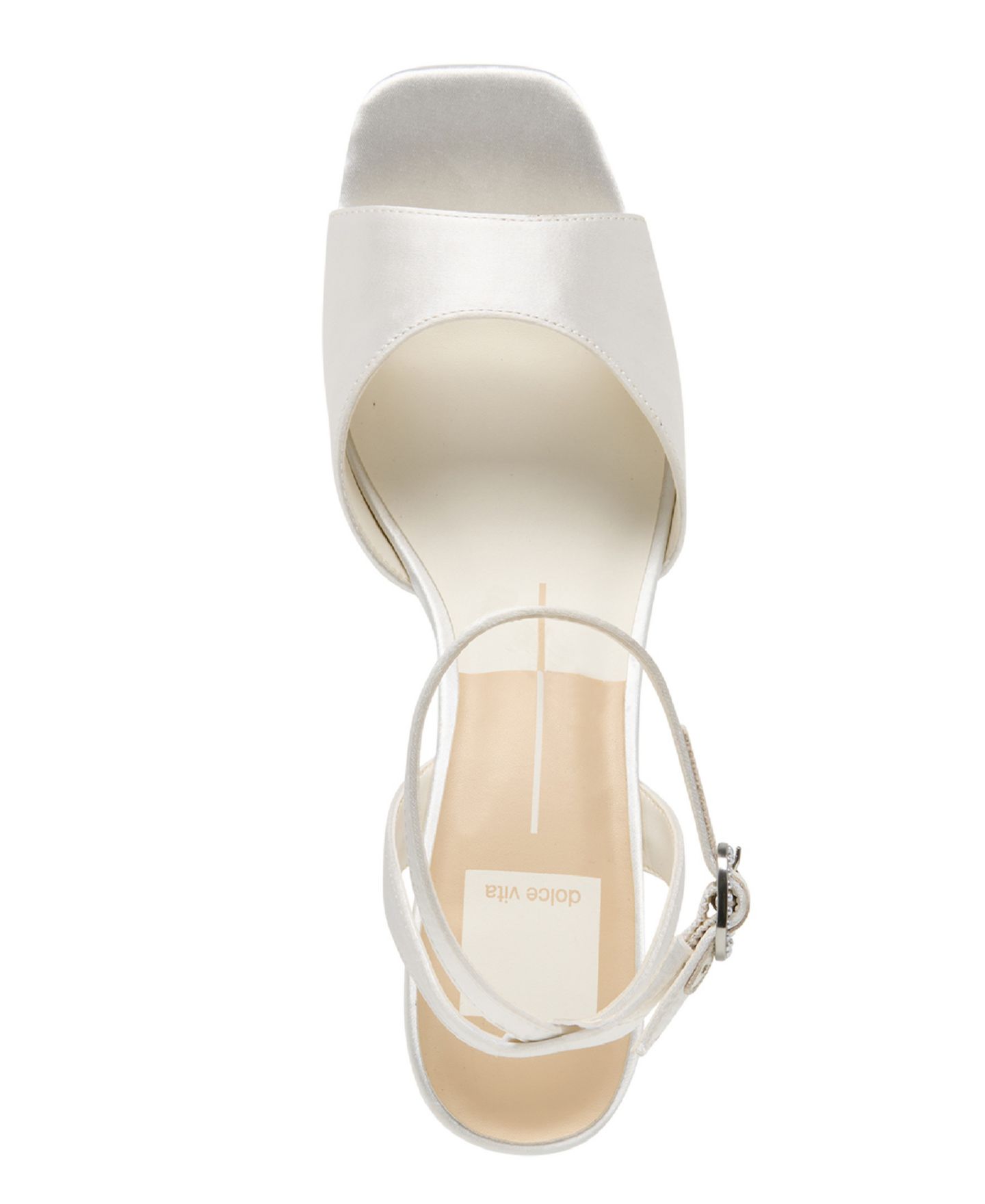 Женские сандалии Dolce Vita Felicia Ankle-Strap Two-Piece Platform, цвет: Белый атласный — фото 4