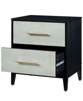 22.40" Wood Shagreen 2-Drawer Nightstand