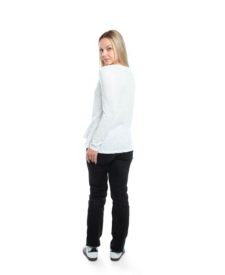 Women's Wide Neck Long Sleeve Tee