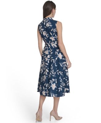 Women's Collared Floral Midi Dress