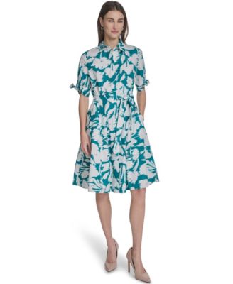 Women's Floral Tie Sleeve Dress