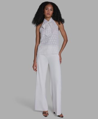 Women's Tie-Neck Sleeveless Blouse