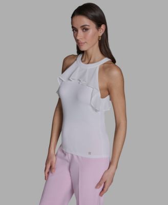 Women's Halter Neck Ruffle Tank Top