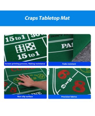 Texas Hold'em Poker Layout Felt with Instructions, Las Vegas Style Poker Game Tabletop Mat
