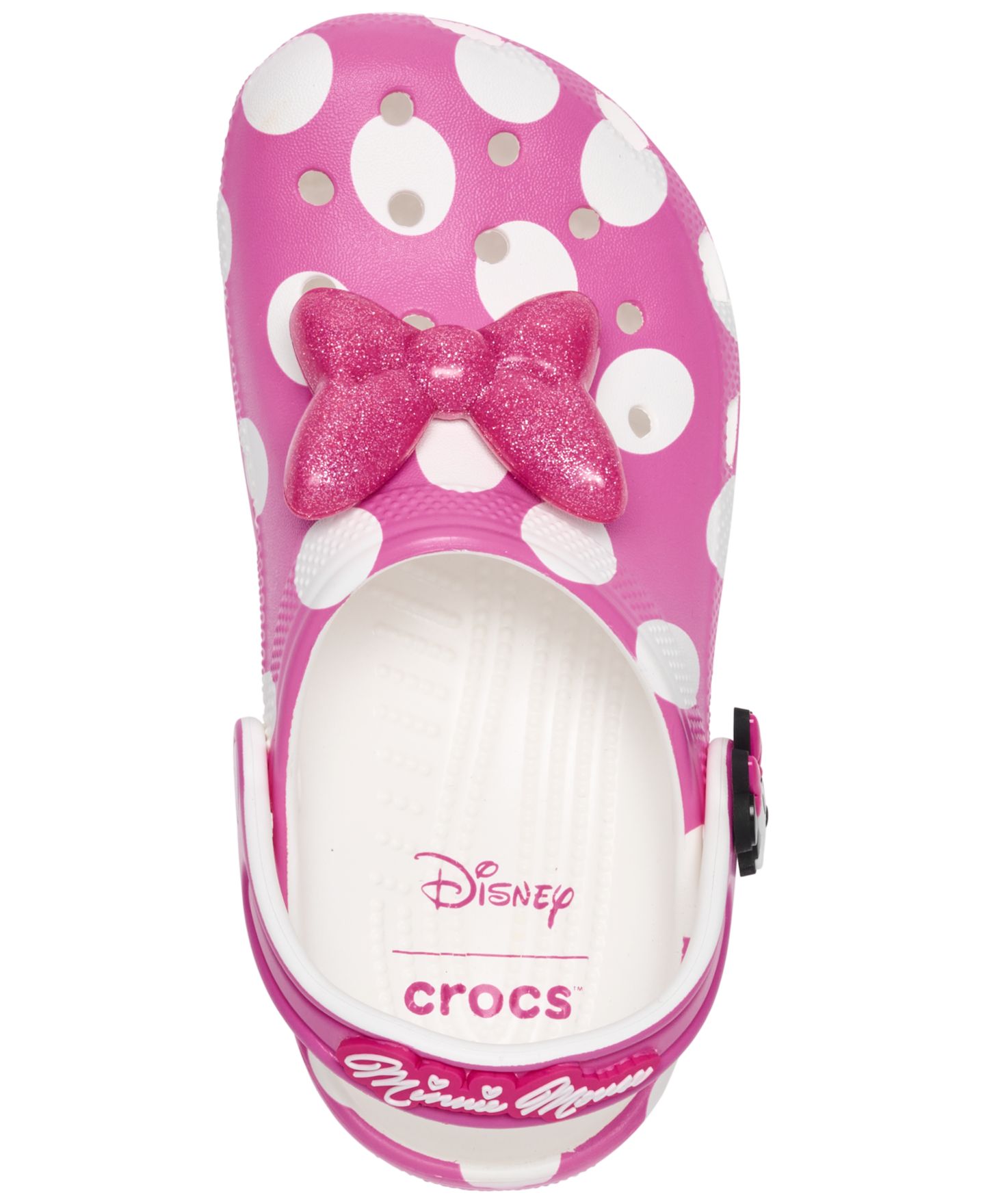 Сабо Crocs x Disney Minnie Mouse Classic Clogs from Finish Line для девочек, цвет: Розовый / Белый — фото 5