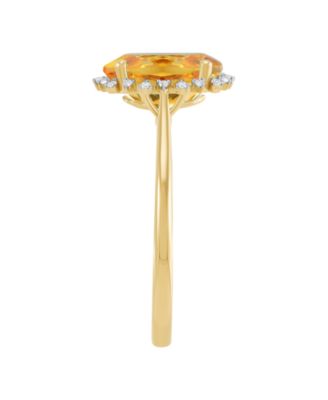 Citrine (2-1/5 ct. t.w.) & Diamond Accent Ring in 10k Yellow Gold (Also Available in Blue Topaz, Amethyst, Peridot, Garnet)