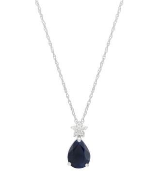 Sapphire (1-1/3 ct. t.w.) & Diamond (1/10 ct. t.w.) Pendant Necklace in 10k Yellow Gold (Also Available in Emerald, Ruby)