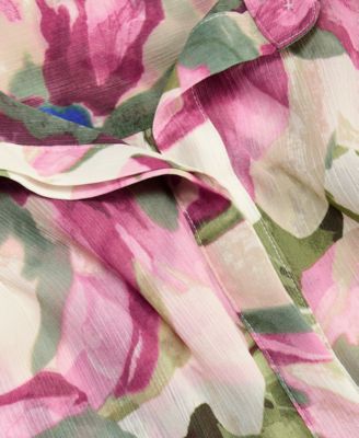 Plus Size Printed Long-Sleeve Blouse