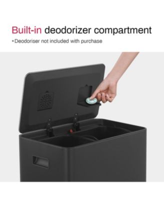 15.6 Gallon Rectangular Stainless Steel Step on With Two 30 Liter Compartments Trash Can