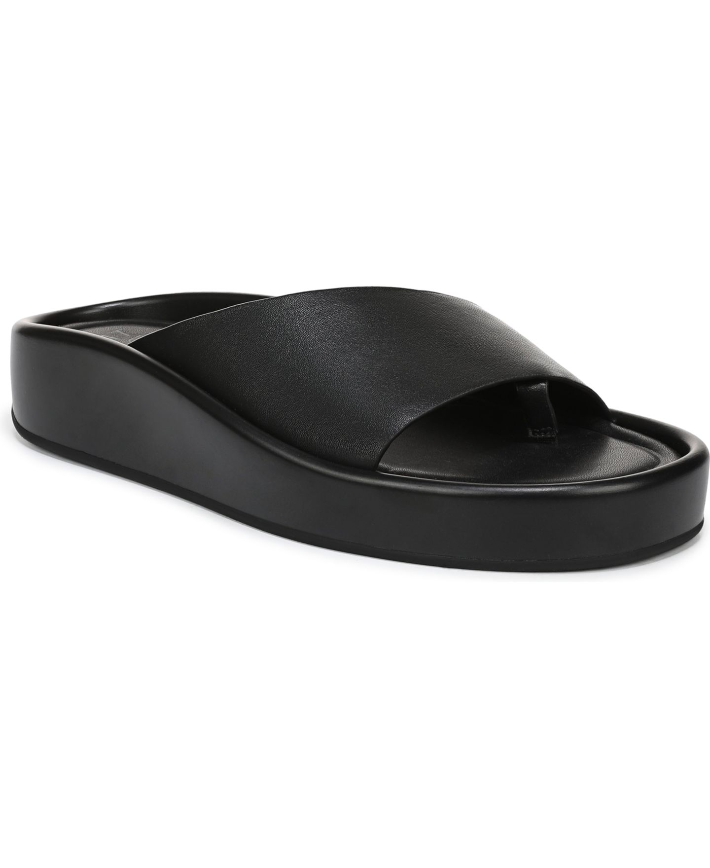 Женские сандалии Naturalizer So-Fly Slide Flat, цвет: Чёрный кожаный — фото 1