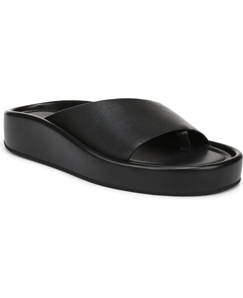 Женские сандалии Naturalizer So-Fly Slide Flat, цвет: Чёрный кожаный