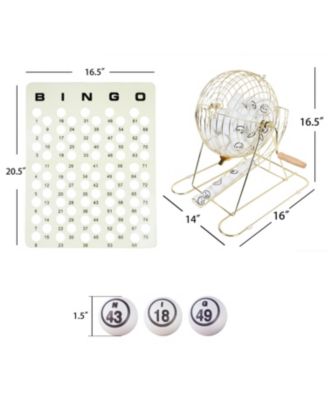 Large Bingo Game Set with 12" Bingo Cage and 1.5" Ping Pong Size Bingo Balls, Plastic Master Board
