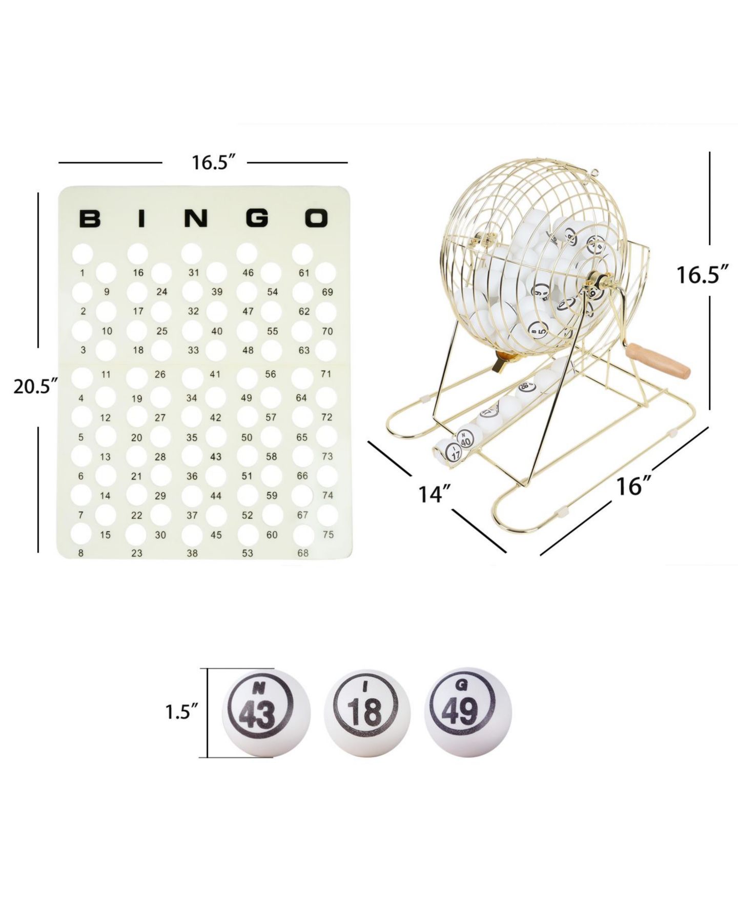 Детские игрушки GSE Games & Sports Expert Large Automatic Bingo Game Set, 75 Balls, Ages 16+, цвет: Белый — фото 2
