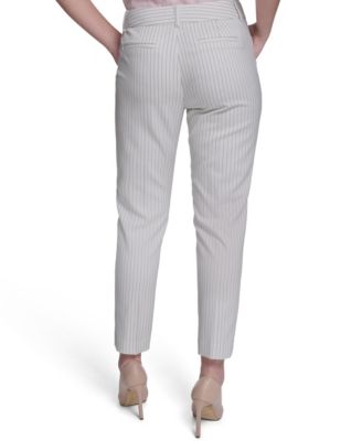 Women's Slim Fit Pinstripe Mid Rise Pants
