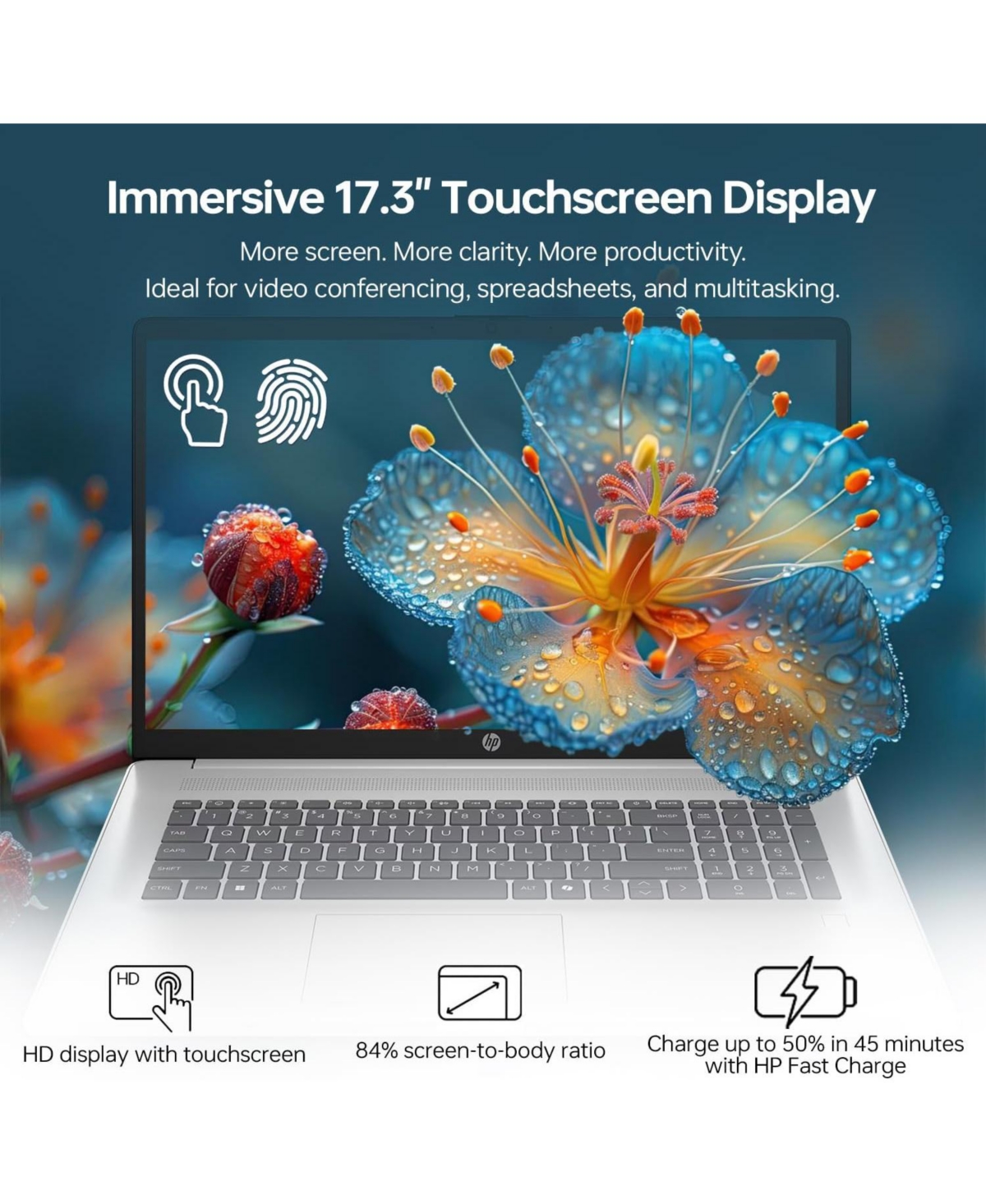 Hp Essential 17.3" Premium Traditional Laptop Intel Core Ultra 7 255U 8GB Ram Intel Graphics 512GB Ssd Storage Windows 11 Home Hd+ 60Hz